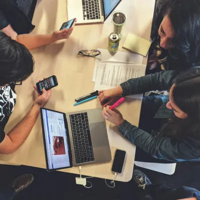Technology strategy meeting with team members
